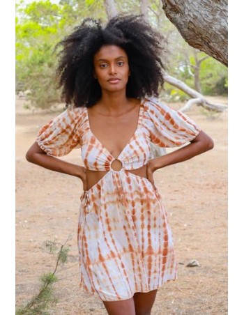Vestido corto tie dye cut out