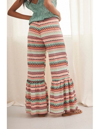 top turquesa y pantalón rayas campana Nkn 2