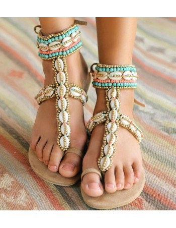 Sandalias conchas y cuentas Samale