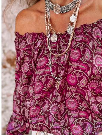 top blusa de seda morado estampado flores 2