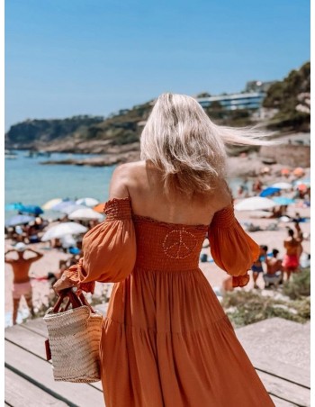 vestido boho largo marrón 2