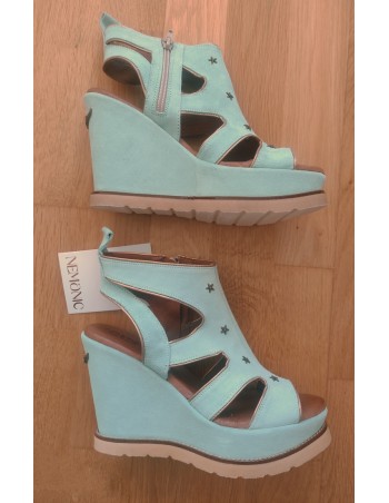 Sandalias verde agua cuña estrellas Nemonic 2