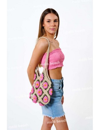 bolso de crochet flores 2
