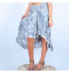 FALDA ASIMÉTRICA BOHO HIPPIE CHIC TIE DYE CROCHET