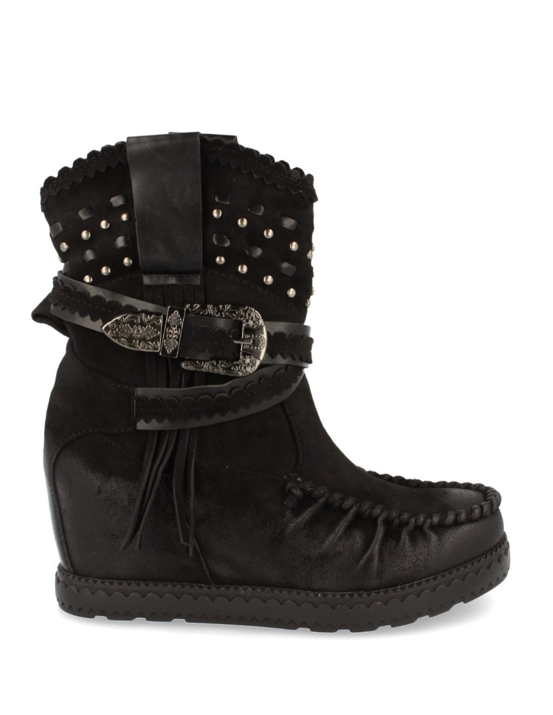 botas flecos cuña