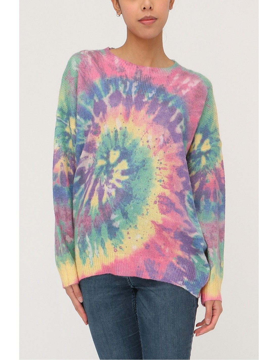JERSEY SWEATER HIPPIE CHIC TEÑIDO MULTICOLOR TIE DYE