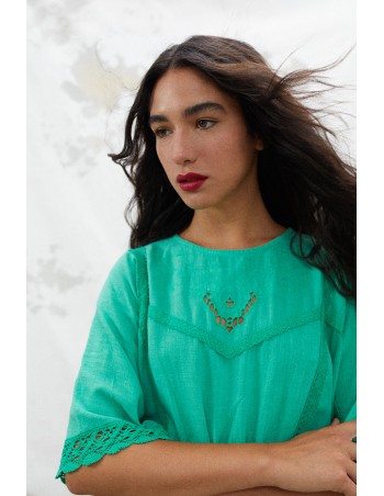 vestido corto verde informal 2