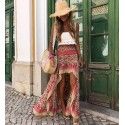 FALDA ASIMÉTRICA CORAL BOHO HIPPIE CHIC IBIZA
